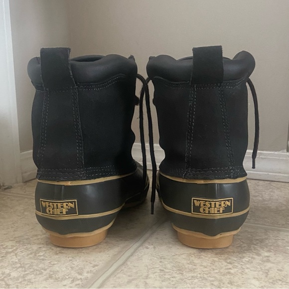 Weastern Chief brown and beige men steel shank winter rain boots. Size 8. Used. - Picture 8 of 12